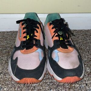 Womens Adidas Falcon Clear Pink Aero Green Athletic Shoe Sneakers
